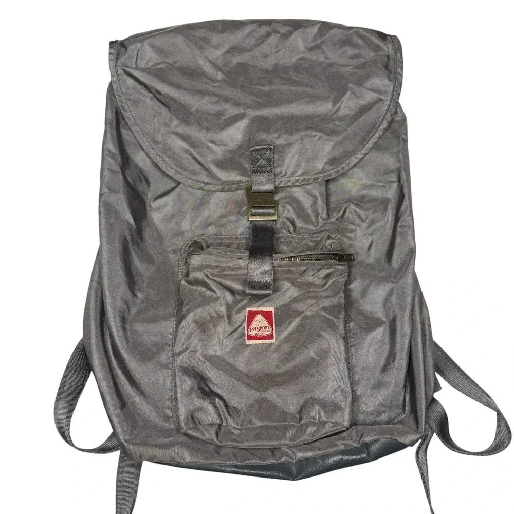 JanSport Vintage Off Trail Heritage Hiking Backpack Skip Yowell Lightweight Gray